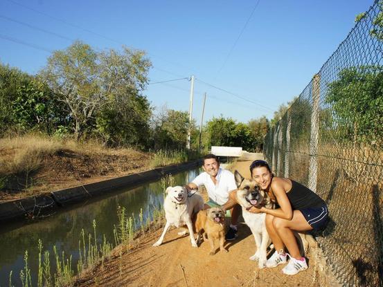 Con Bailey, Max y Rosie en El Algarve