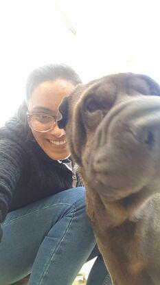 Con mi perrito Odin 