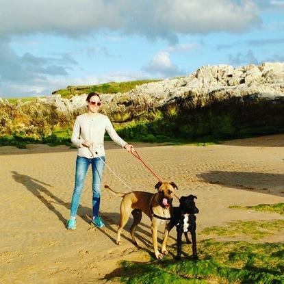 Con los perros en la playa (La Virgen del Mar)