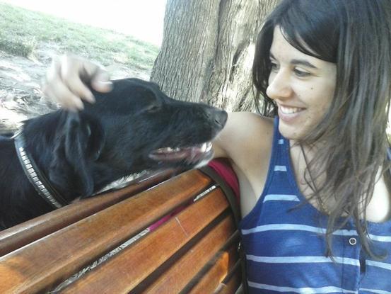 Con un perrito de la protectora :)