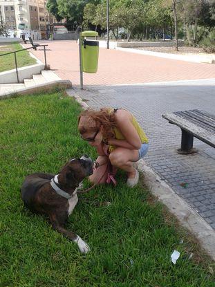 con Yago,lo grandote que es igualemente proporcional a lo bueno y cariñoso que es.