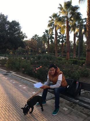 Estudiando en el parque de García Lorca (Granada)